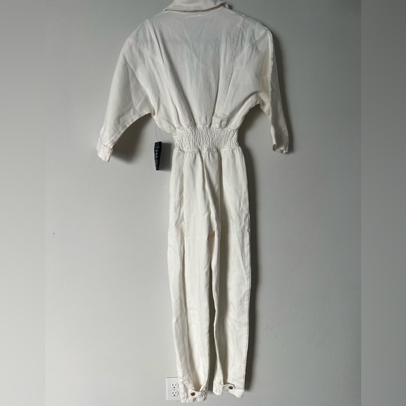 NWT Retrofete Ellis Denim Jumpsuit on Optic White - Picture 11 of 14
